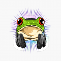 Music Frog DJ With Headphones Musical Frog Lovers