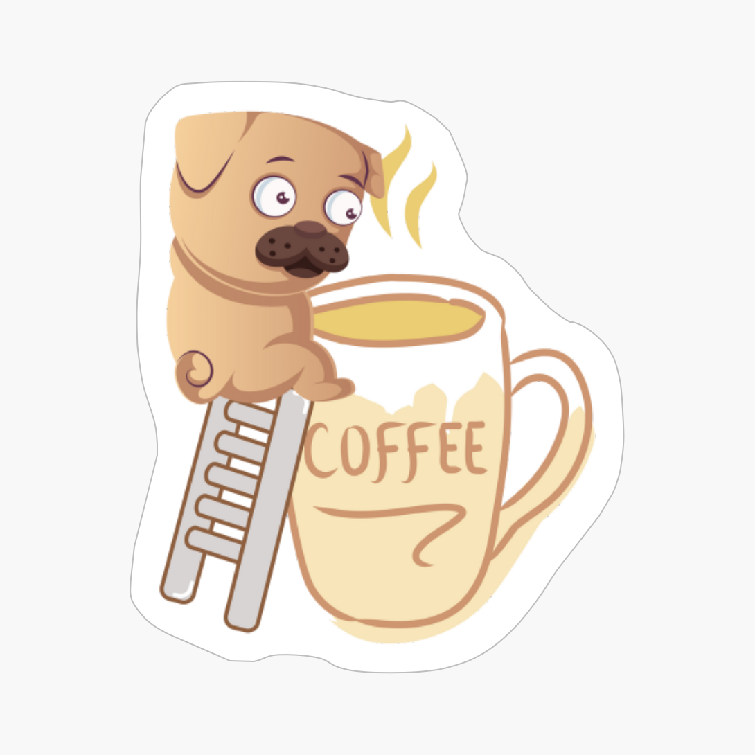 Pug Has Coffee Time