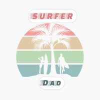 Surfer Dad Retro Sunset Palm Tree Surfing
