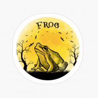 Frog Halloween Vintage Retro Moon Hipster