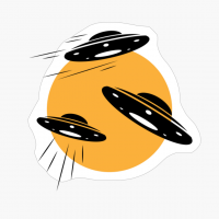 UFO - Alien Space - Orange Circle