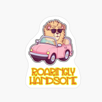 Roaringly Handsome Lion In A Pink Car