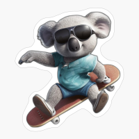 Koala Bear Wearing Sunglasses Skateboarding