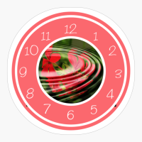 Abstract Flower Ripples Clock With Numbers