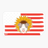 Yorkie Dog Amerian Flag Sunflower