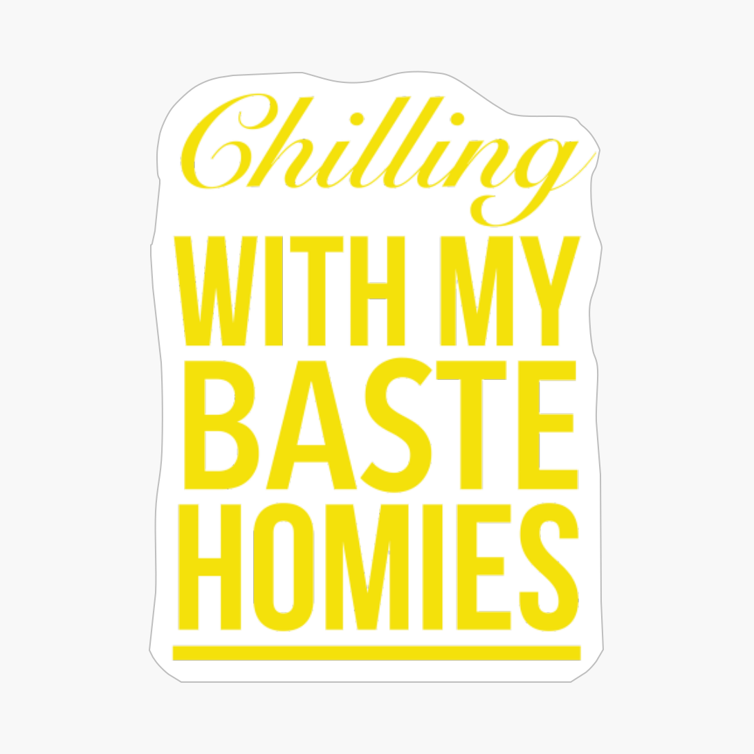 Chilling With My Baste Homies Funny Thanksgiving Quotes Yellow