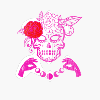 'Day O' The Dead' Girl Vintage Pink, Woman's Skull