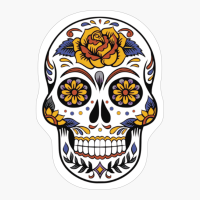 Skull Day Of The Dead Death Mexican Muertos Skull Skeleton Dead Head Bone Black Anatomy