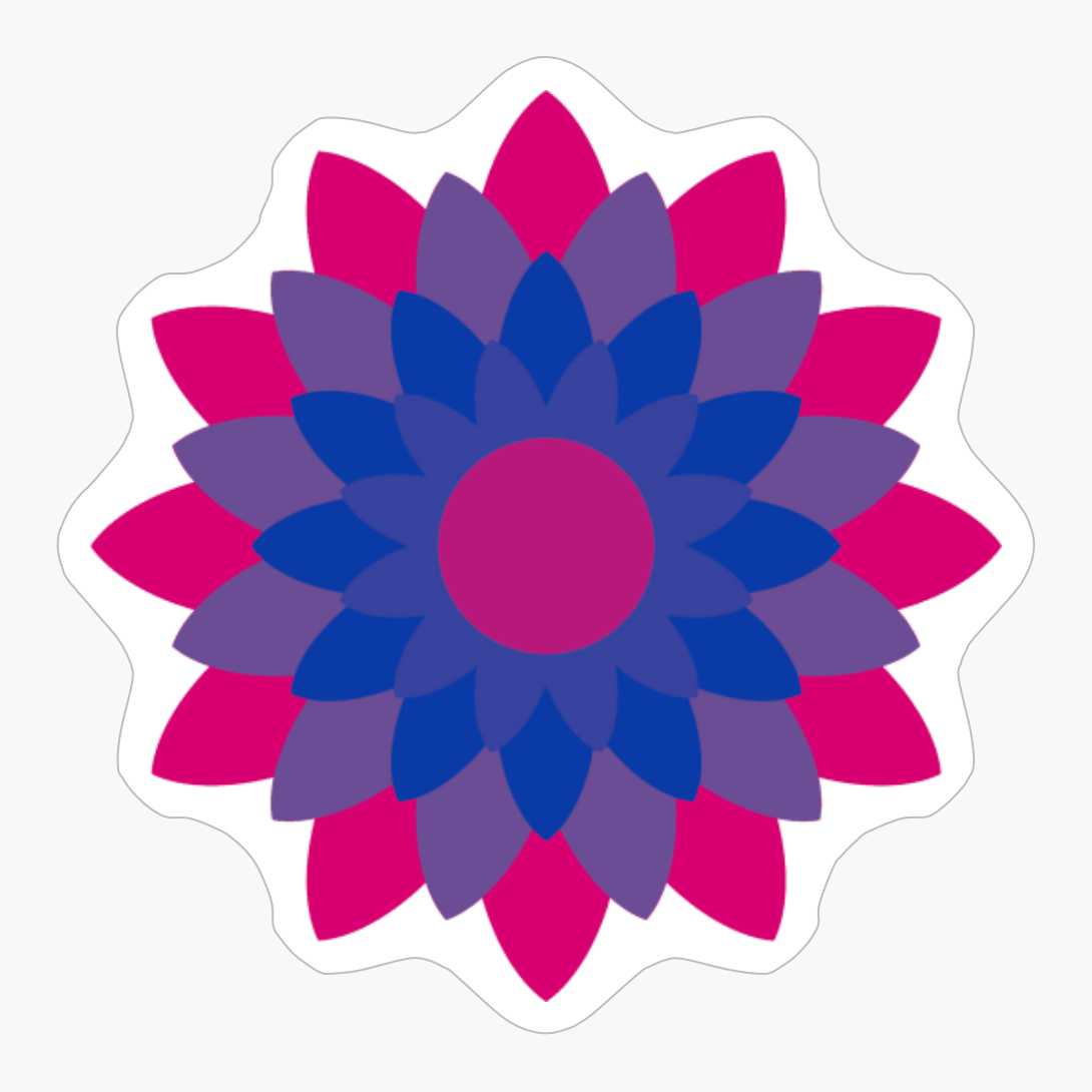 Bisexual Pride Blossoming Vector Flower Design