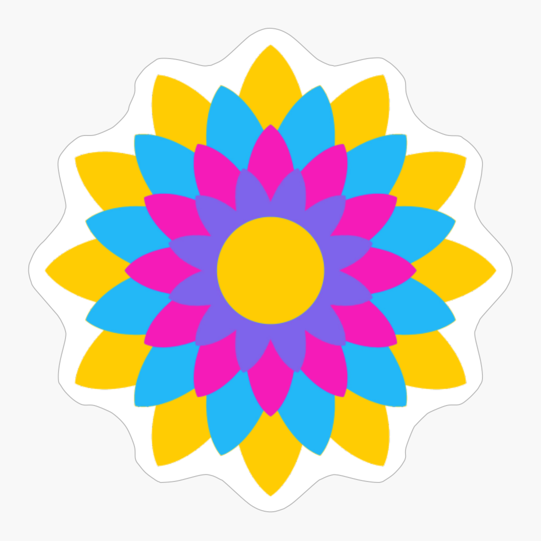 Pansexual Pride Blossoming Vector Flower Design