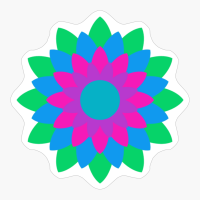 Polysexual Pride Blossoming Vector Flower Design
