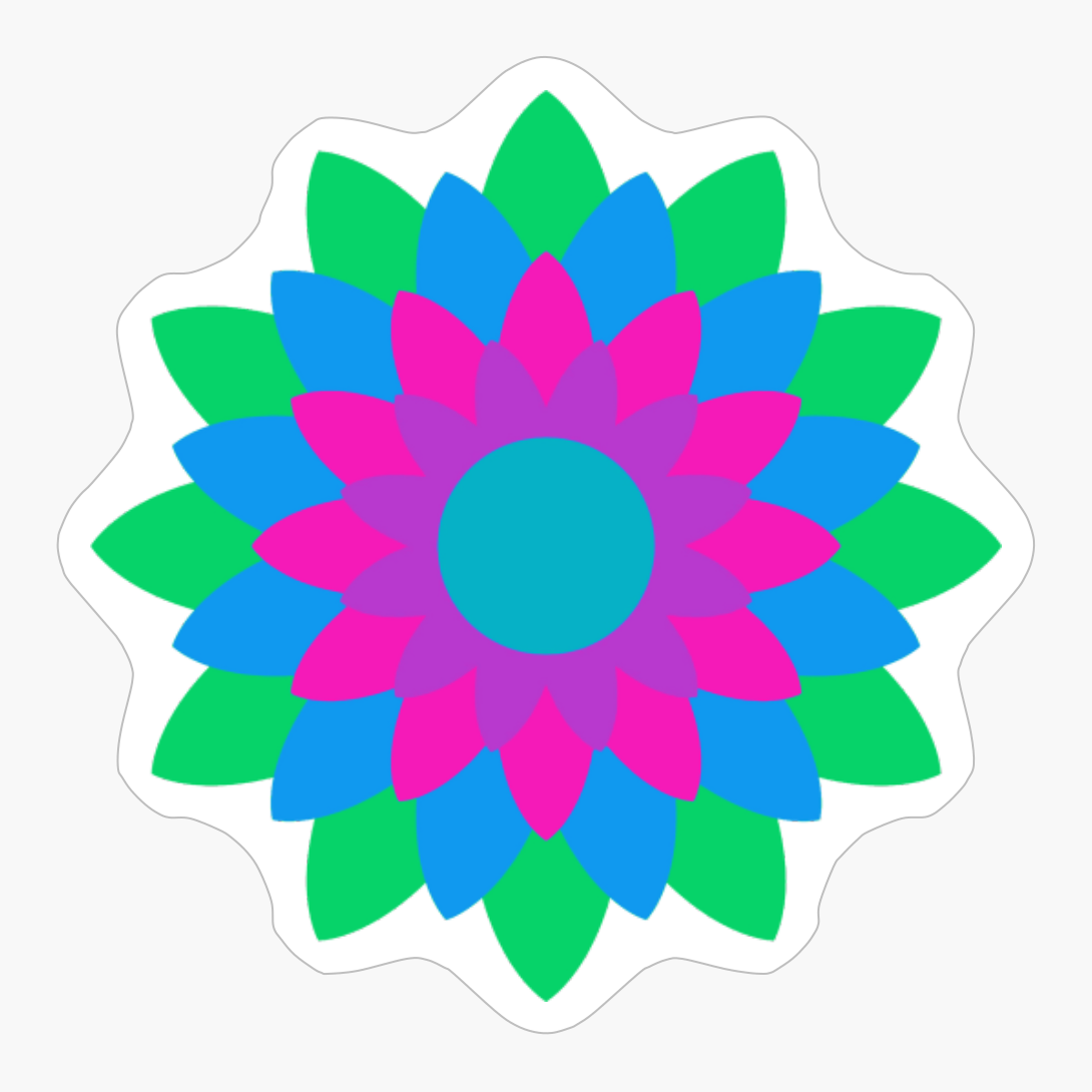 Polysexual Pride Blossoming Vector Flower Design