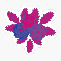 Bisexual Pride Flower Trifecta With Leaves