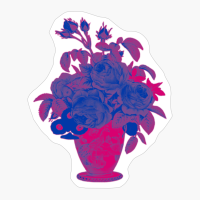 Bisexual Pride Vintage Roses And Flowers In Vase Art