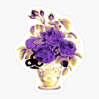 Nonbinary Pride Vintage Roses And Flowers In Vase Art