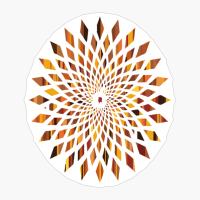 Orange Geometric Flower With Rhombic Leaves