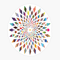 Colorful Geometric Flower With Rhombic Leaves