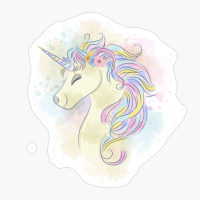 Beautiful Watercolor Unicorn.