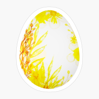 Spring Yellow Watercolor Easter Egg