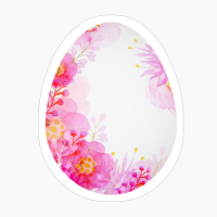 Spring Pink Watercolor Easter Egg