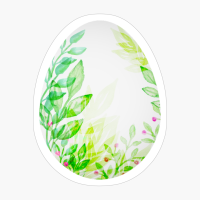 Spring Green Watercolor Easter Egg
