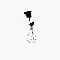 Single Black Rose Graphic/Slogan Tee