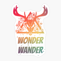 Wonder Wander Deer Skull With Flowers Design With Bright Colors