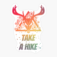 Take A Hike Deer Skull With Flowers Design With Bright Colors
