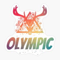 Olympic Deer Skull With Flowers Design With Bright Colors