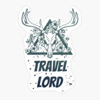 Travel Lord Deer Skull With Flowers Design With Dark Green Colors