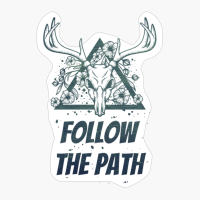 Follow The Path Deer Skull With Flowers Design With Dark Green ColorsCopy Of Grey Design