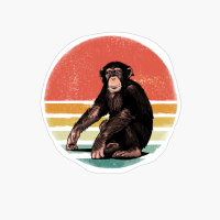 Retro Vintage Chimpanzee Monkey Wild Forest Animal Gift Idea