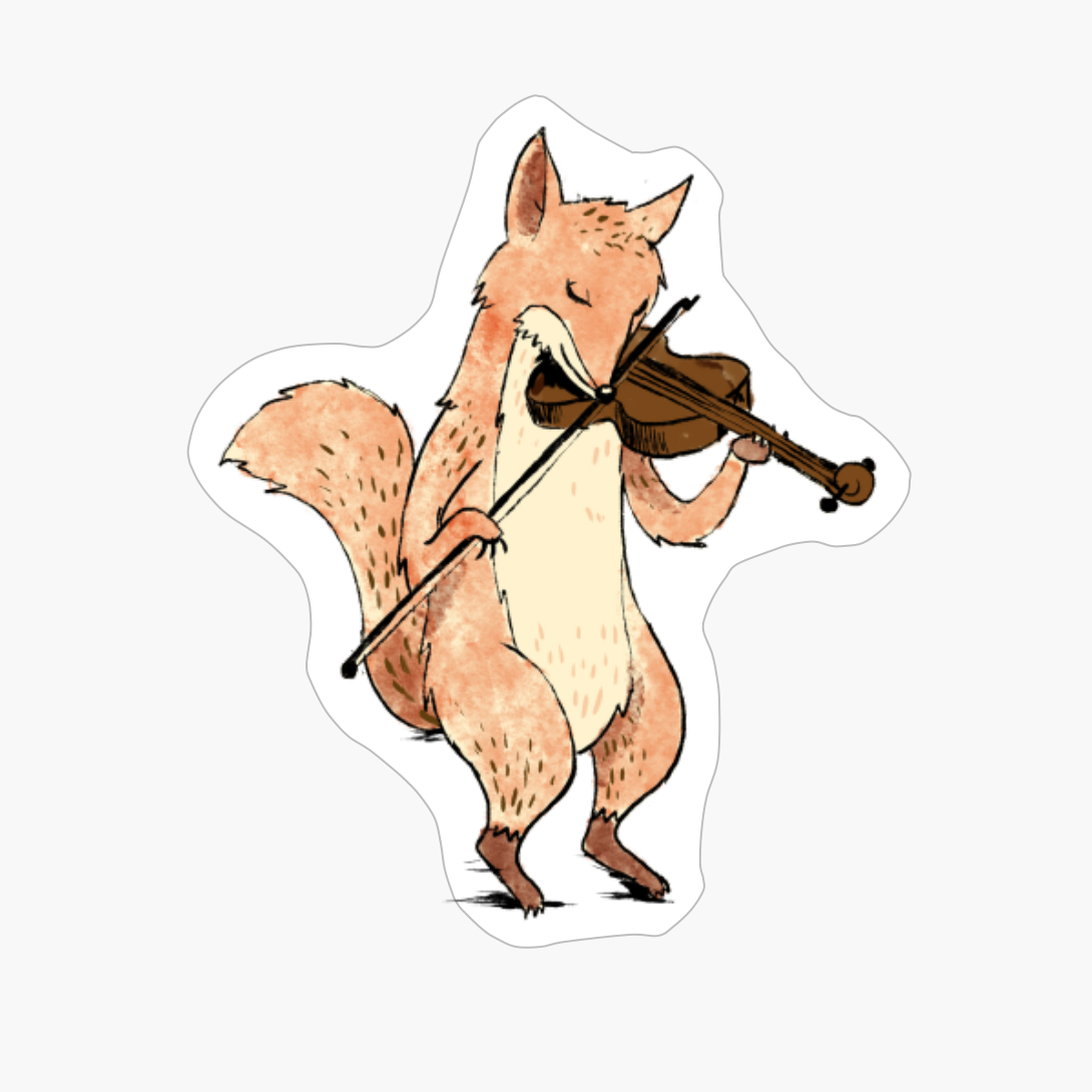 Fox Playing Violin Cute Funny Violin Player Gift