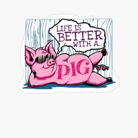 Life Is Better With A Pig Shirt Pigs Farm Farmer Girls Gift