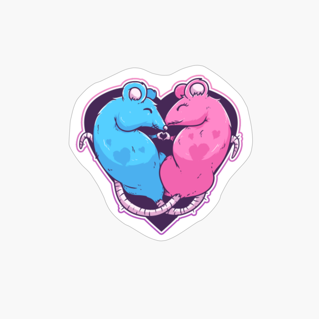 Heart Shape Cute Rat Lover - Rats In Love