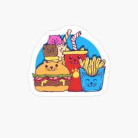 Kawaii Foodie Purrger And Fries Cute Funny Food Lover