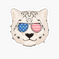 Snow Leopard 4th Of July American USA Patriotic Gift
