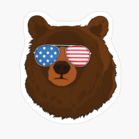 Grizzly Bear 4th Of July American USA Patriotic Gift