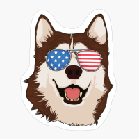 Siberian Husky 4th Of July American USA Patriotic Dog Gift