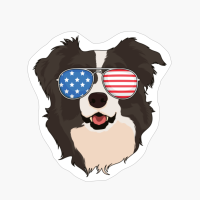 Border Collie 4th Of July American USA Patriotic Dog Gift
