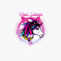 Hail Satan Unicorn Death Metal Satanic Unicorn Pentagram