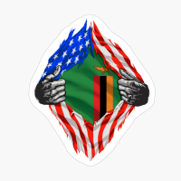 Super Zambian Heritage Zambia Roots USA Flag Gift