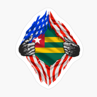 Super Togolese Heritage Togo Roots USA Flag Gift
