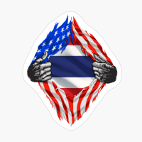 Super Thai Heritage Thailand Roots USA Flag Gift