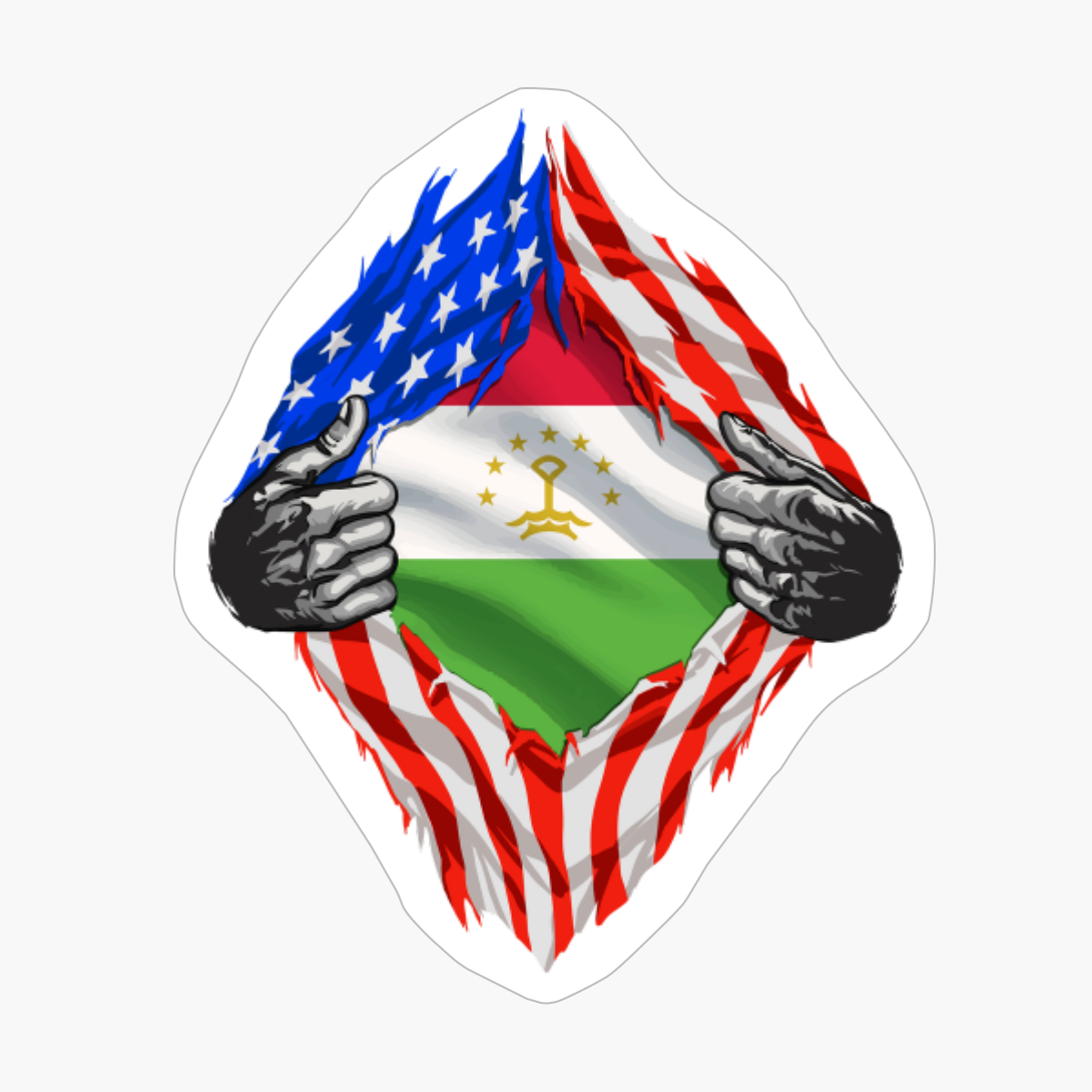 Super Tajik Heritage Tajikistan Roots USA Flag Gift