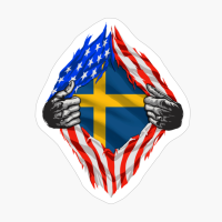 Super Swedish Heritage Sweden Roots USA Flag Gift
