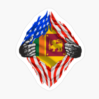 Super Sri Lankan Heritage Sri Lanka Roots USA Flag Gift