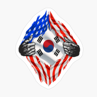 Super South Korean Heritage South Korea Roots USA Flag Gift