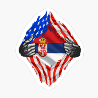 Super Serbian Heritage Serbia Roots USA Flag Gift