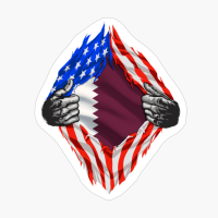 Super Qatari Heritage Qatar Roots USA Flag Gift